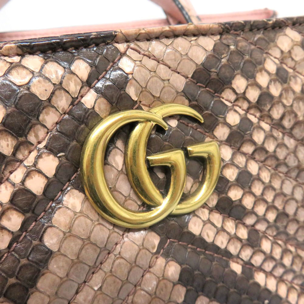 Gucci GG Marmont Bag Handbag Python Snakeskin Lea… - image 6